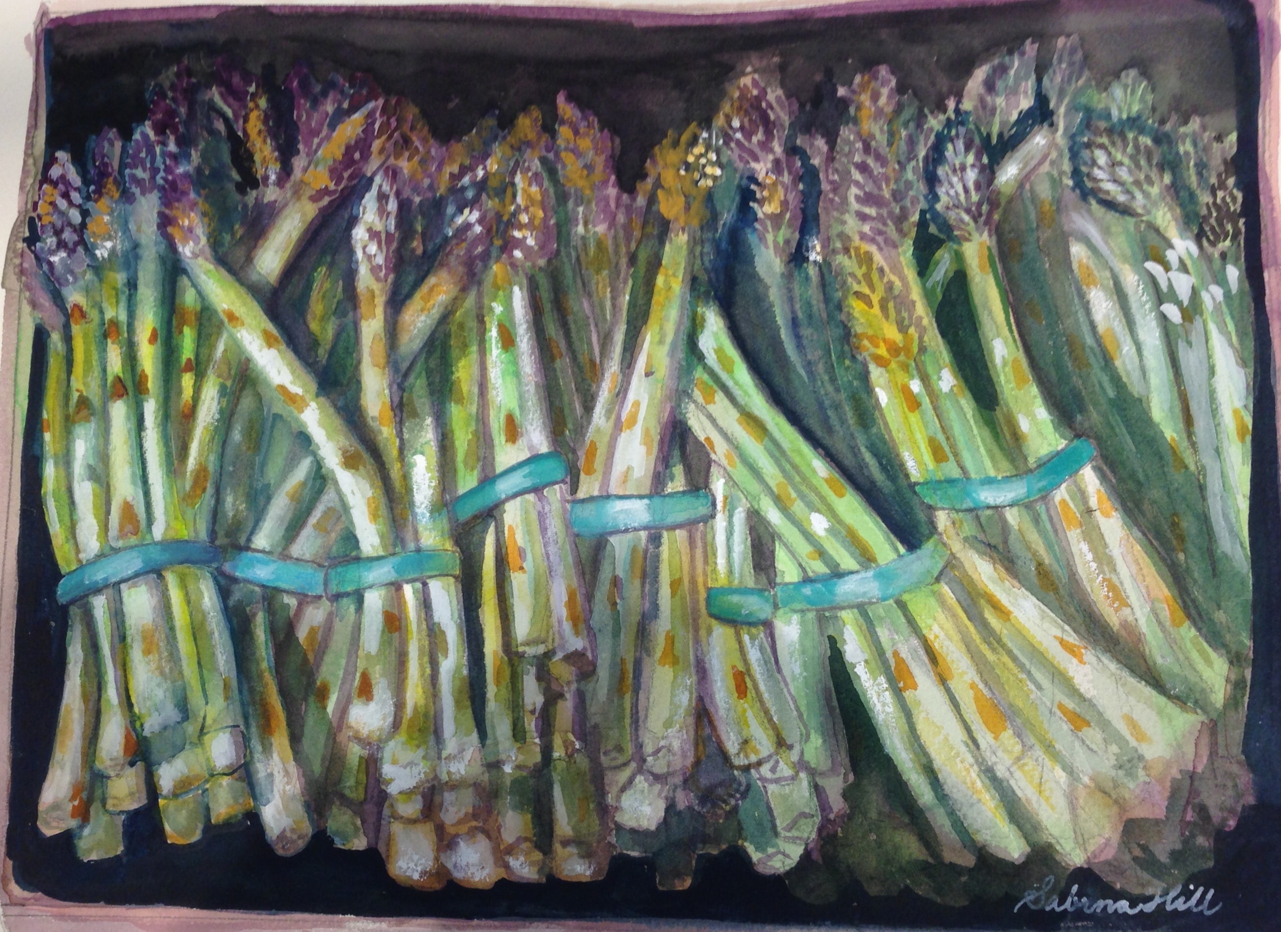 Asparagus — original watercolor painting by Sabrina Hill